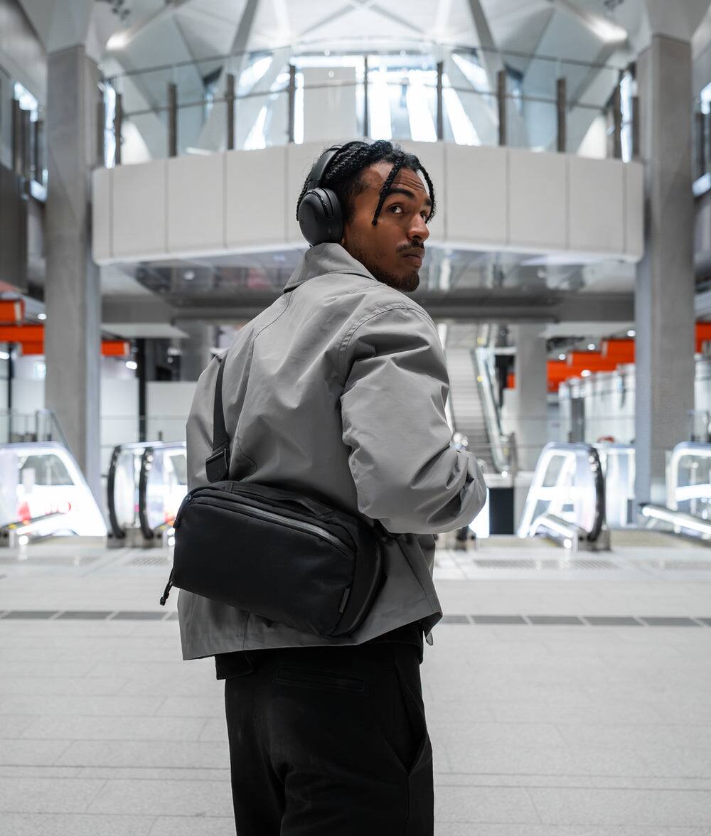 Alt View 8. ALPAKA - Gaming Sling Bag for Switch 2/Steam Deck/ROG Ally, Game Card Holder (20), 3.5L EDC Crossbody, Water-Resistant - Black Axoflux 400D Washed Nylon.