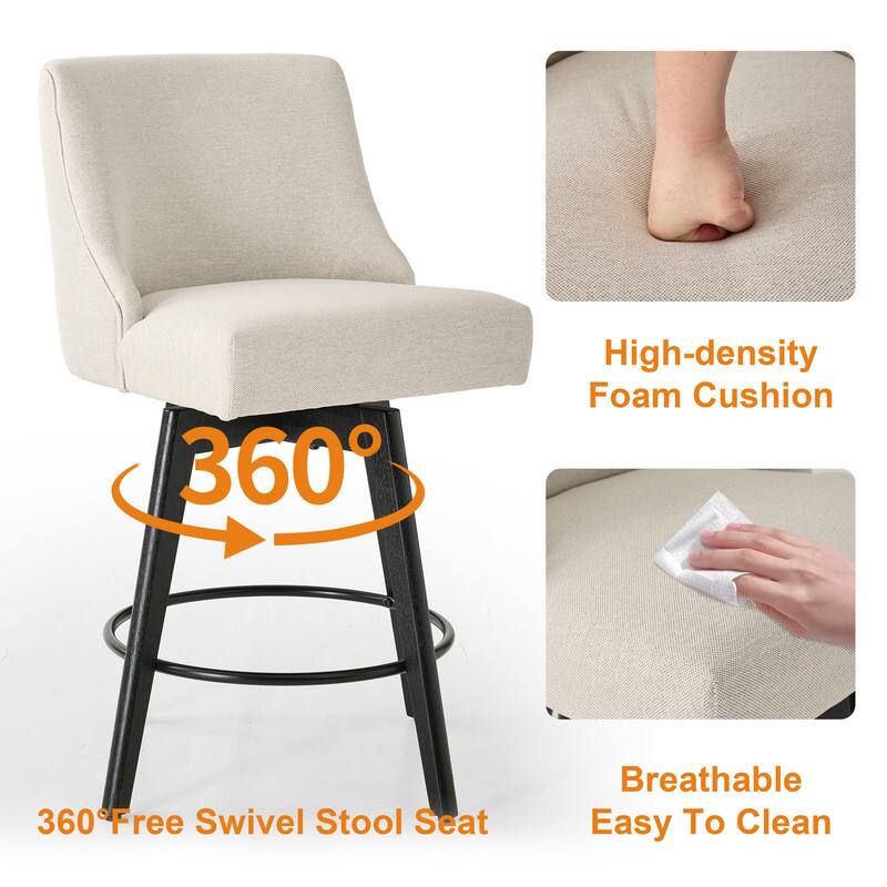 360° High-density Foam Cushion  
360° Free Swivel Stool Seat  
Breathable  
Easy To Clean