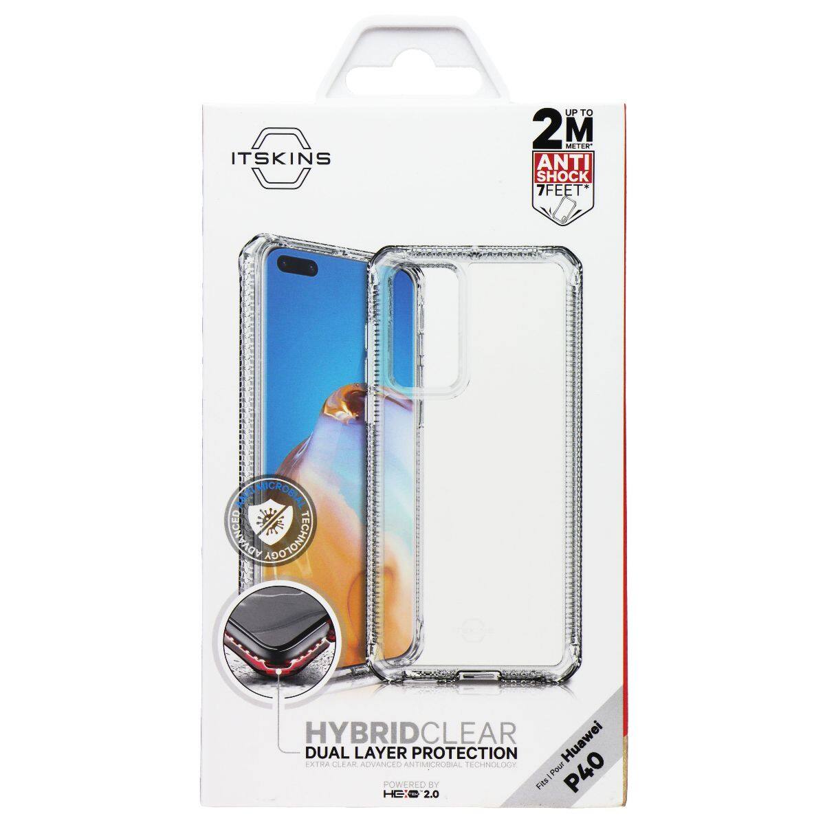 ITSKINS @ UP TO 2 METER ANTI SHOCK 7FEET* MICROBE ADVANCED TECHNOLOGY HYBRIDCLEAR Huawei DUAL LAYER PROTECTION EXTRA CLEAR ADVANCED ANTIMICROBIAL TECHNOLOGY Pour P40 POWERED SY Fits HC820 2.0