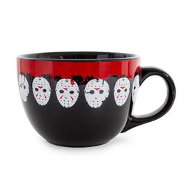 Silver Buffalo - Friday the 13th Jason Mask Legacy Ceramic Soup Mug | Holds 24 Ounces - Black