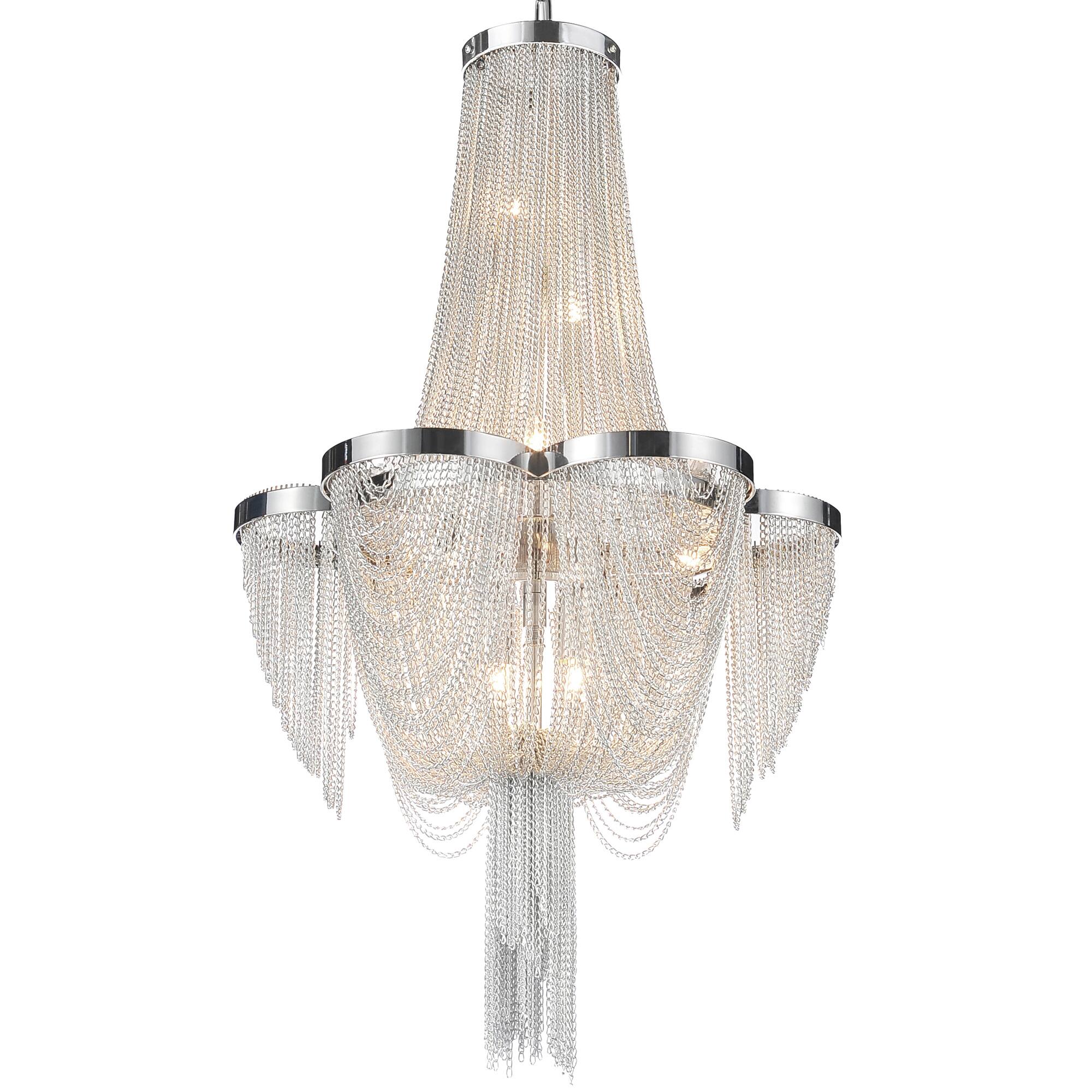 Angle. CWI Lighting - Taylor 7 Light Down Chandelier With Chrome Finish - Chrome.
