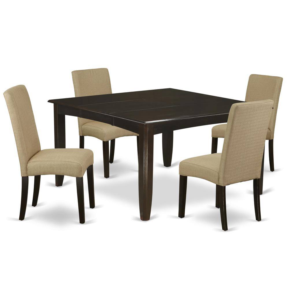 Back. East West Furniture - Dining Room Set Cappuccino - Brown.
