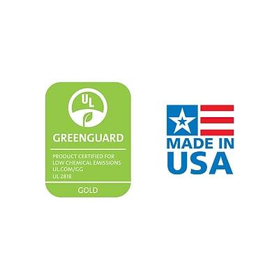 GREENGUARD  
PRODUCT CERTIFIED FOR LOW CHEMICAL EMISSIONS  
ULCOM/GG  
UL 2818  
GOLD  

MADE IN USA