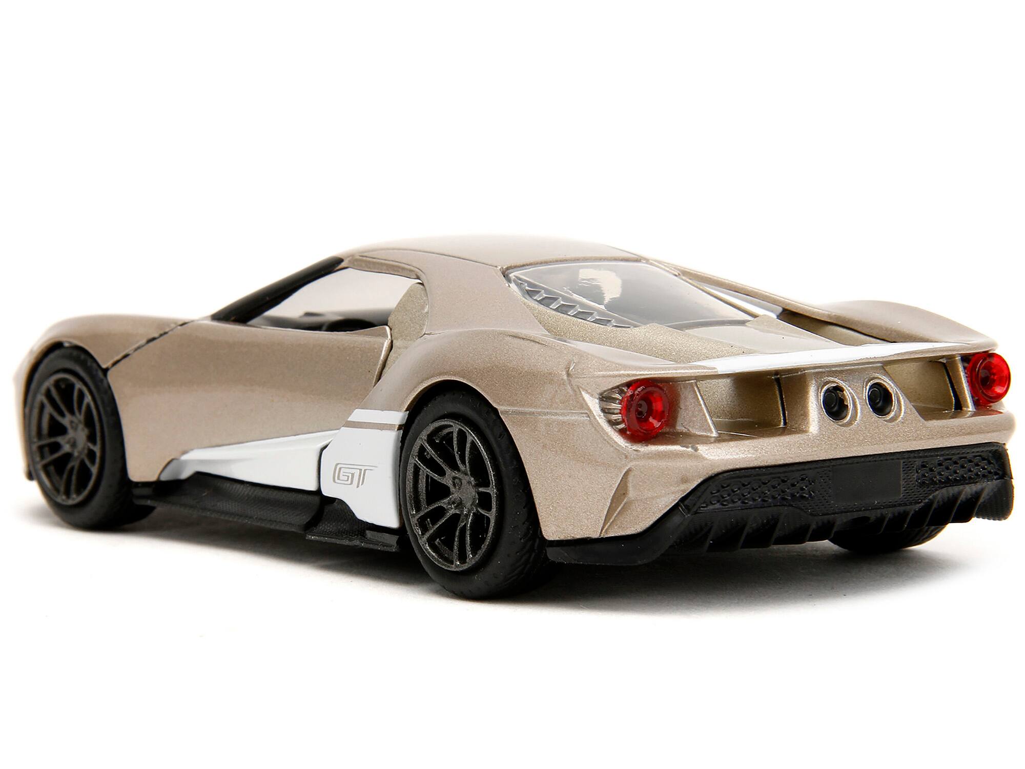 Alt View 1. Jada - 2017 Ford GT Gold Metallic with White Accents "Pink Slips" Series 1/32 Diecast Model Car by Jada - Gold Metallic With White.