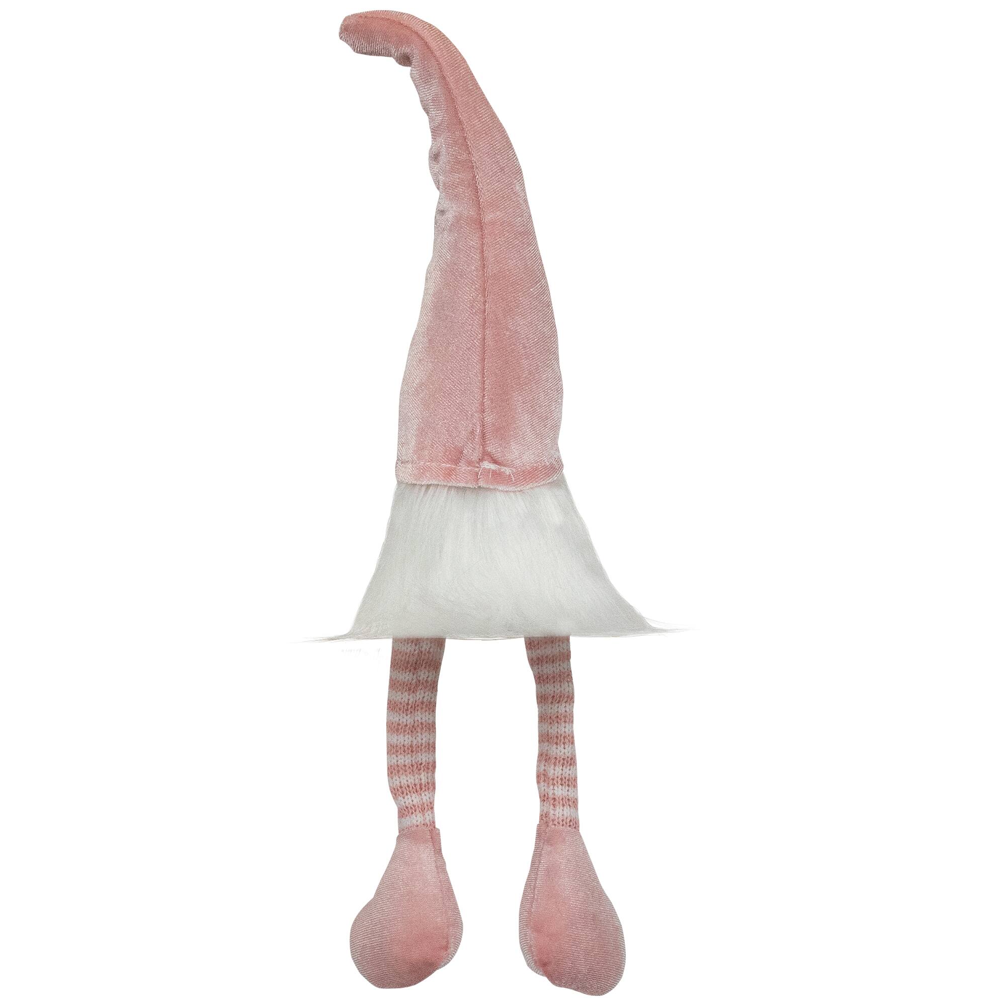 Alt View 4. Northlight - Spring Gnome with Dangling Legs Spring Figure - 15.5" - Pastel Pink - Pink.