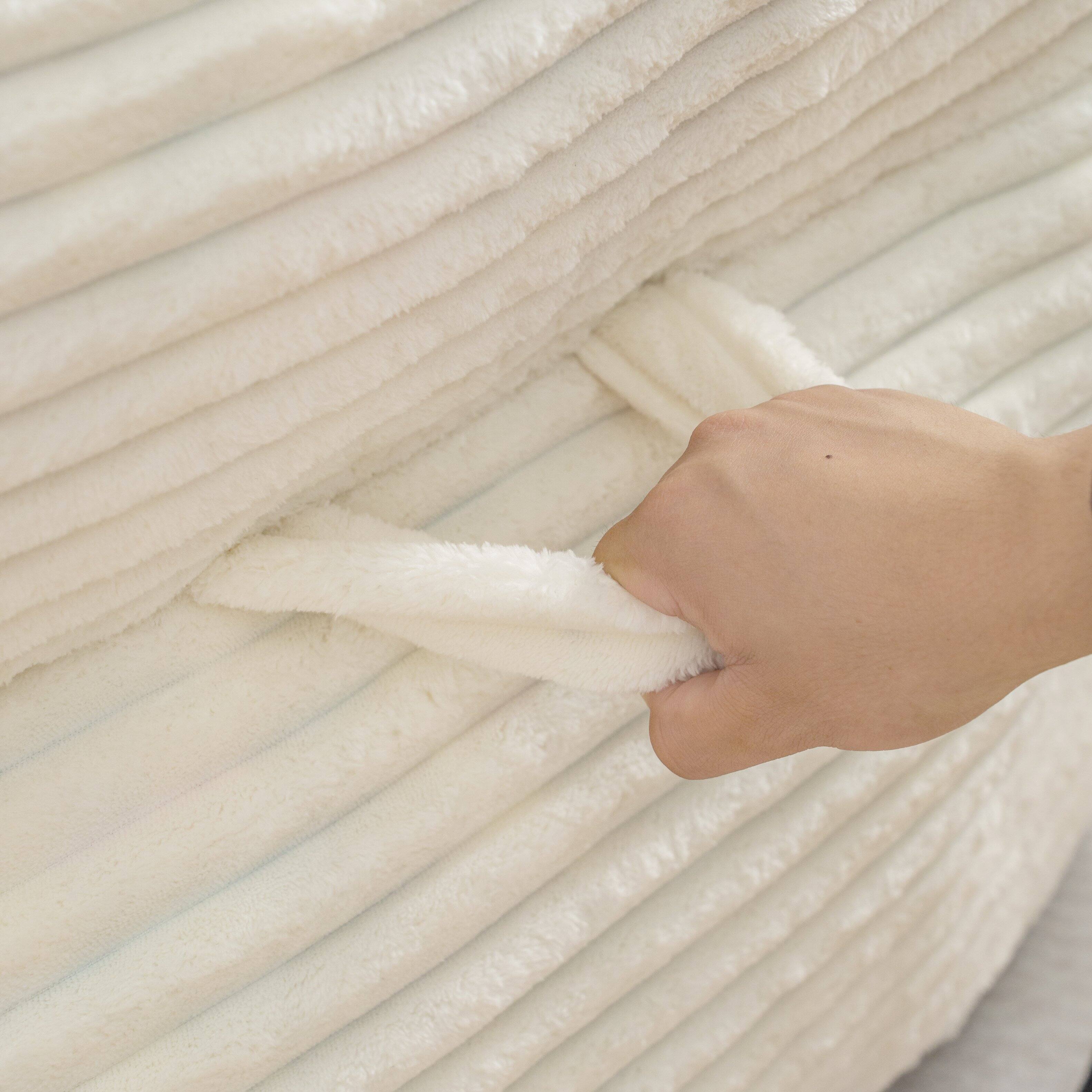 Left. GOODSILO - Oversized Bean Bag Chair with Armrests - Comfy Corduroy Lounge Floor Sofa for Living Room, Bedroom & Dorm - White.