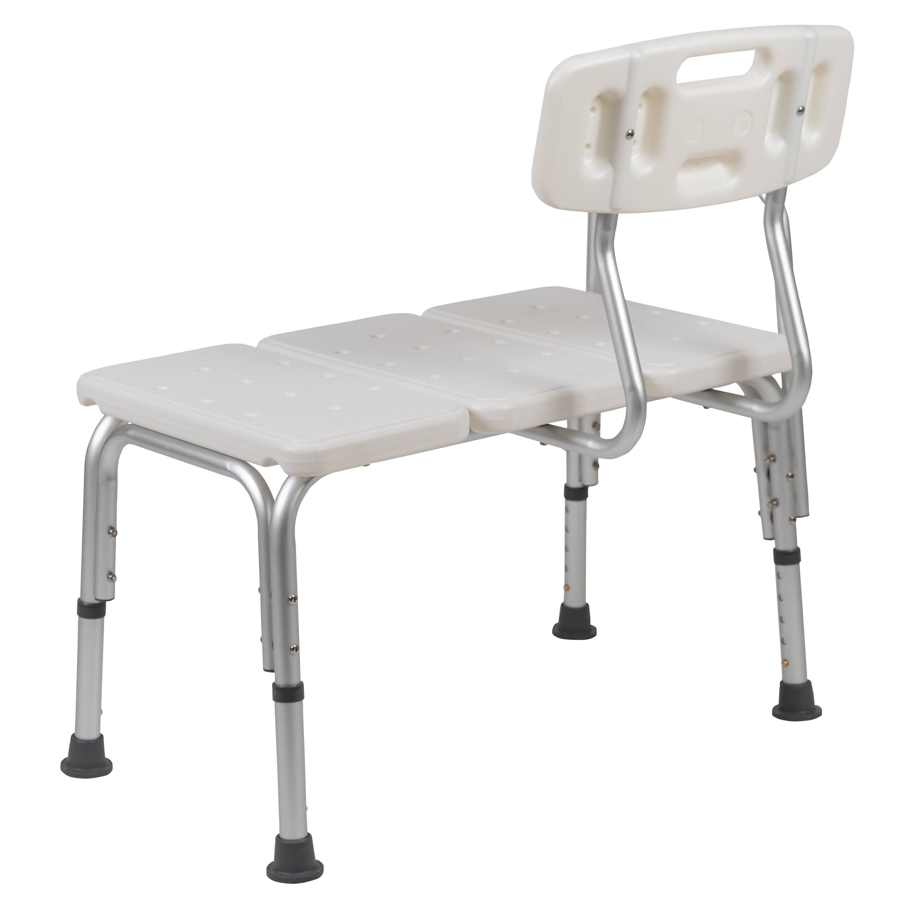 Alt View 7. Emma + Oliver - 300 Lb. Capacity Adjustable Bath & Shower Medical Transfer Bench - White.
