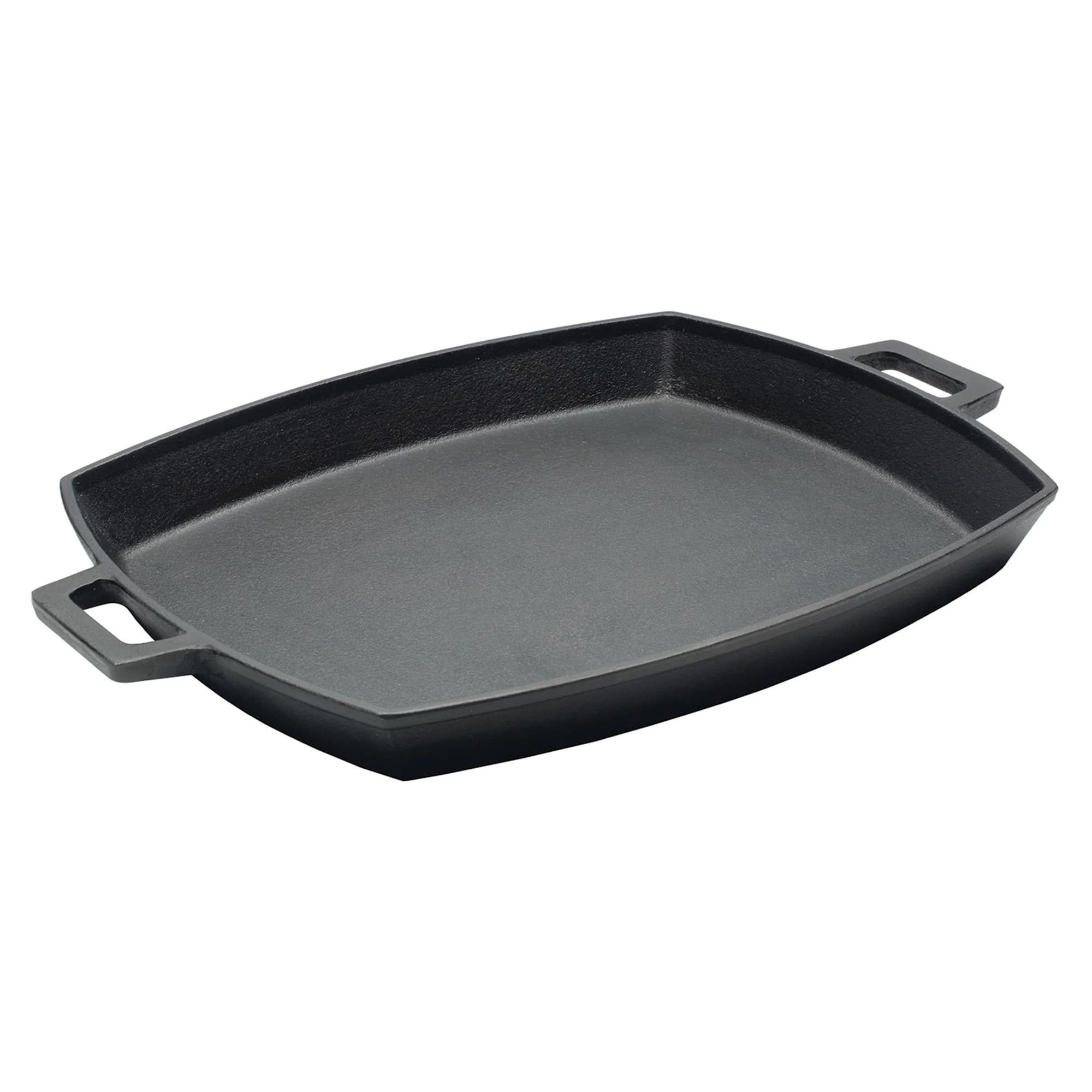 Bayou Classic - 12 x 14 Inch Cast Iron Shallow Pan with Wide Loop Handles - Black