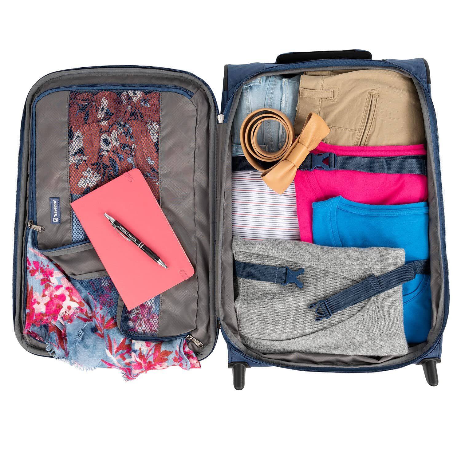 Back. Travelpro - Travelpro Tourlite Softside Expandable Upright 22" Carry On - Blue.