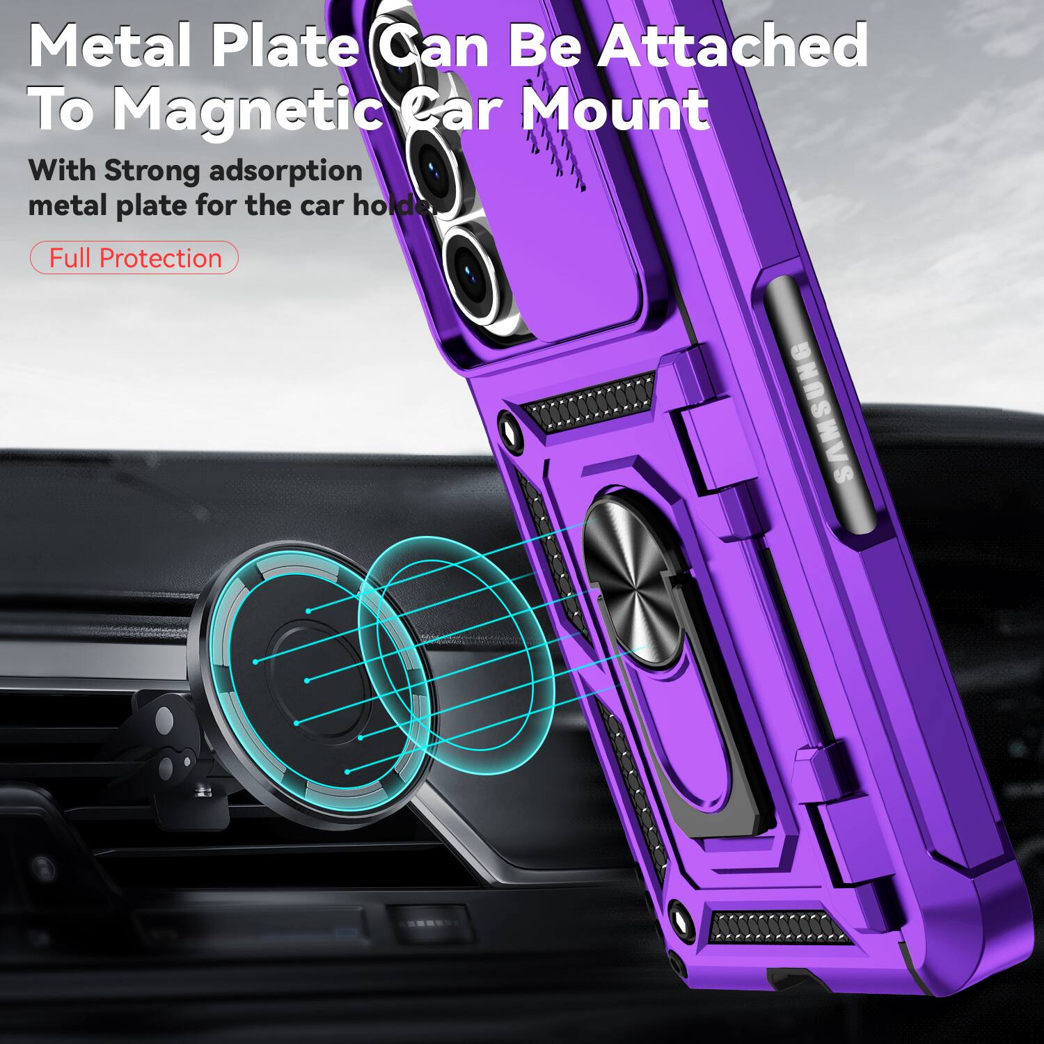 Metal Plate Can Be Attached To Magnetic Car Mount

With Strong adsorption metal plate for the car holder

Full Protection