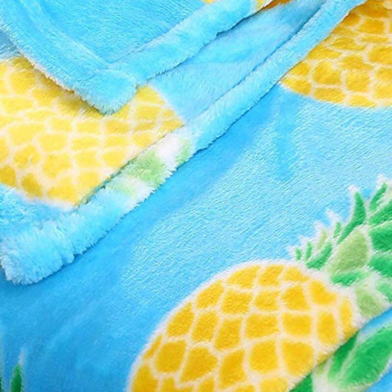 Left. Noble House - Noble House Extra Plush and Comfy Microplush Throw Blanket (50" x 60") Pineapple Fun - Pineapple Fun.