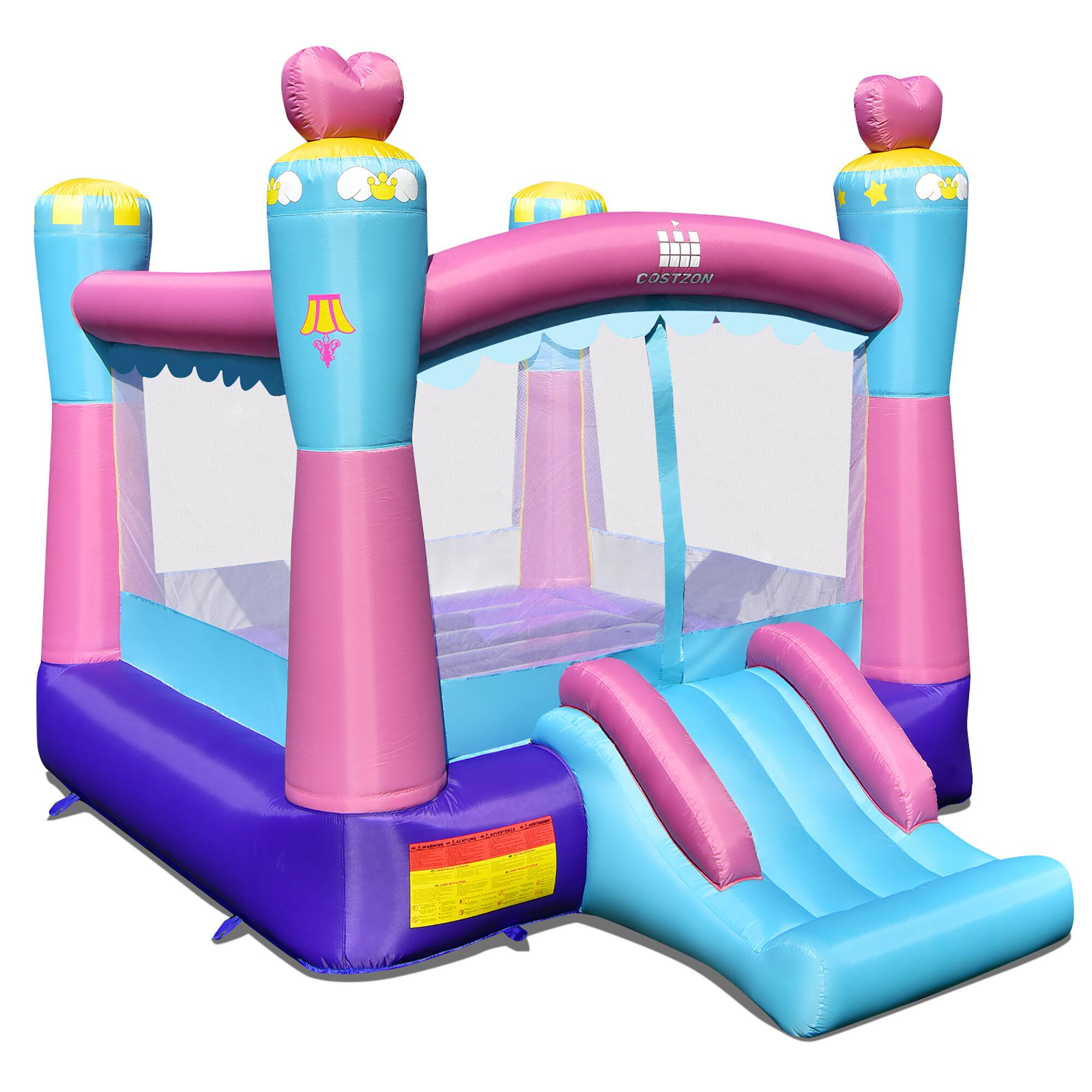 Alt View 8. Costway - Costway Inflatable Bounce House 3-in-1 Princess Theme Inflatable Castle without Blower - Multicolor.