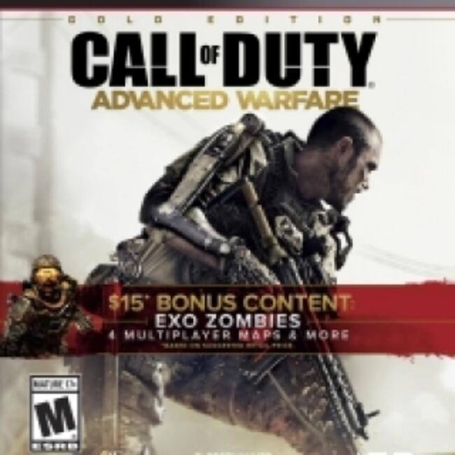 CALL OF DUTY  
ADVANCED WARFARE  

GOLD EDITION  

$15* BONUS CONTENT:  
EXO ZOMBIES  
4 MULTIPLAYER MAPS & MORE  

M (ESRB) - M (Mature 17+)