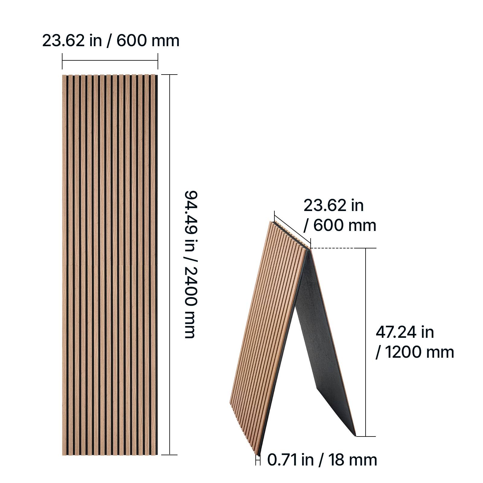 23.62 in / 600 mm  
94.49 in / 2400 mm  
23.62 in / 600 mm  
47.24 in / 1200 mm  
0.71 in / 18 mm