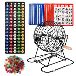GSE Games & Sports Expert - Deluxe Bingo Game Set with 8" Bingo Cage and Master Board, 75 Bingo Balls, 500 Chips, 50 Bingo Cards