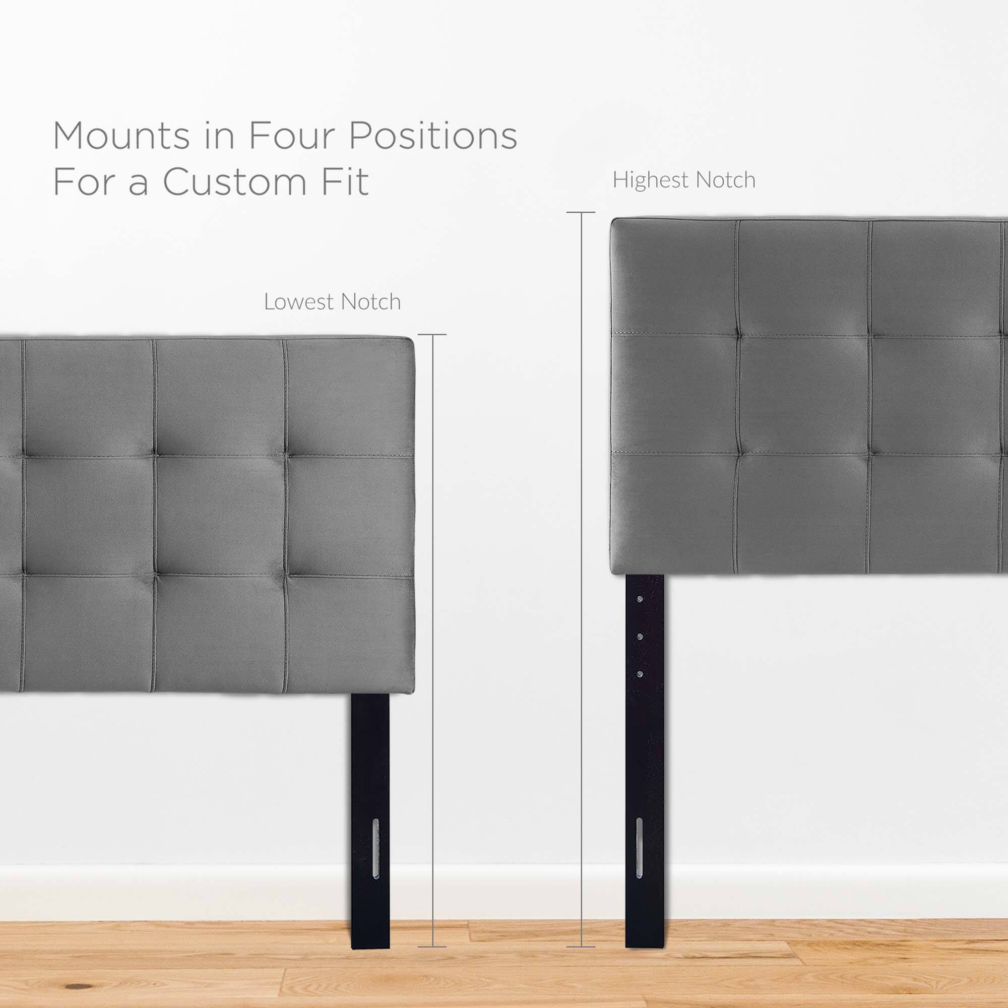 Mounts in Four Positions  
For a Custom Fit  

Lowest Notch  

Highest Notch