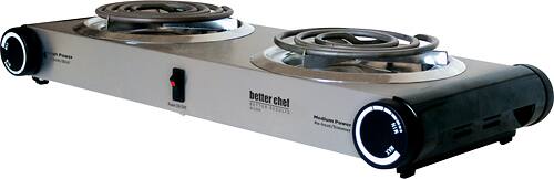 Angle. Better Chef - Dual Electric Burner - Stainless steel.