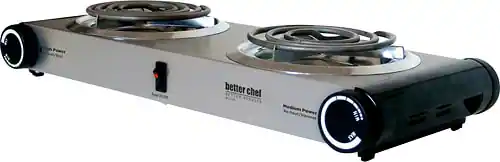 Front. Better Chef - Dual Electric Burner - Stainless steel.