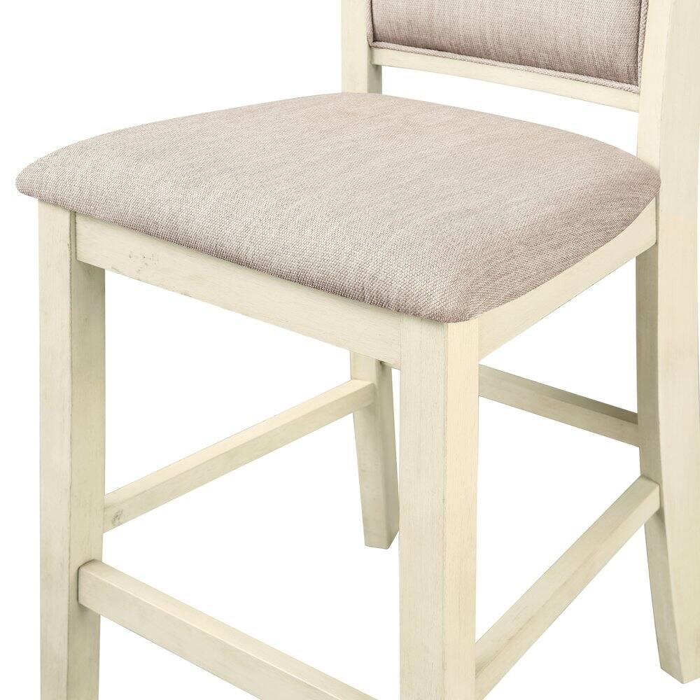 Alt View 3. New Classic Furniture - Amy Wood Counter Chair in Bisque (Set of 4) - Bisque.