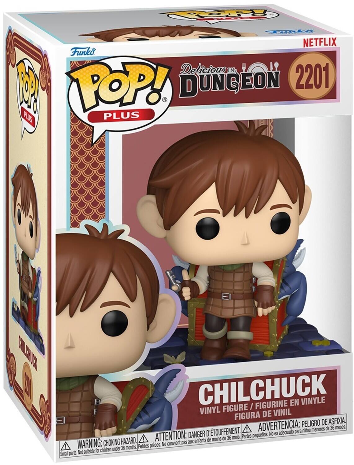 Funko POP! Plus  
Delicious in Dungeon  
2201  
Chilchuck  
Vinyl Figure / Figurine en Vinyle / Figura de Vinil  
Warning: Choking Hazard. Small parts. Not suitable for children under 36 months.  
Attention: Danger d'étouffement. Ne convient pas aux enfants de moins de 36 mois.  
Advertencia: Peligro de asfixia. No es adecuado para niños menores de 36 meses.