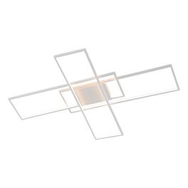 Jonathan Y - Palco 39" Contemporary Minimalist Metal Adjustable Dimmable Geometric Integrated LED Flush Mount - White