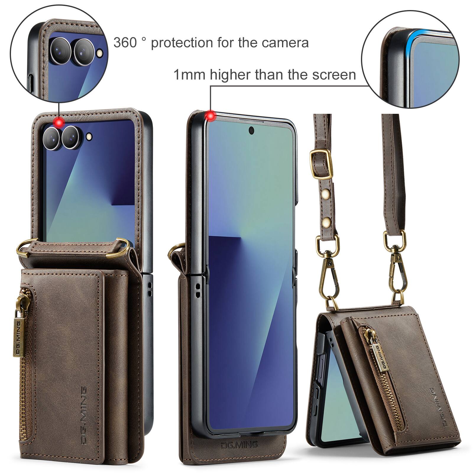 360° protection for the camera  
1mm higher than the screen