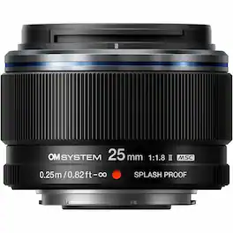 Olympus - M.ZUIKO DIGITAL 25 mm f/1.8-22 Wide Angle Aspherical Fixed Lens Micro Four Thirds Mount - Black