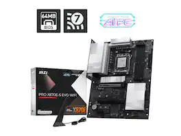 MSI - PRO X870E-S EVO WIFI ATX AM5 Motherboard, USB 4.0, 4x SATA 6Gb/s, AMD Wi-Fi 7, USB 4.0