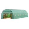 Front. VEVOR - Walk-in Tunnel Greenhouse, 29.2x9.7x6.5 ft Hoop House Greenhouse Tunnel, Plant Hot House with Galvanized Steel Frame - Green.