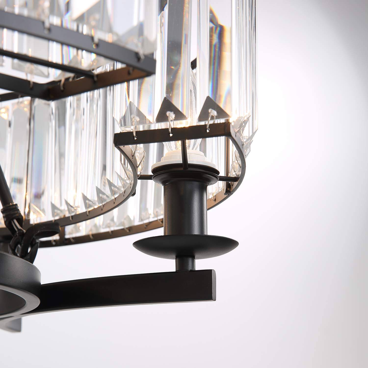 Back. Siljoy - Modern Black Farmhouse Round Chandeliers for Dining Room Living Room Kitchen Island Foyer Entryway - Black.