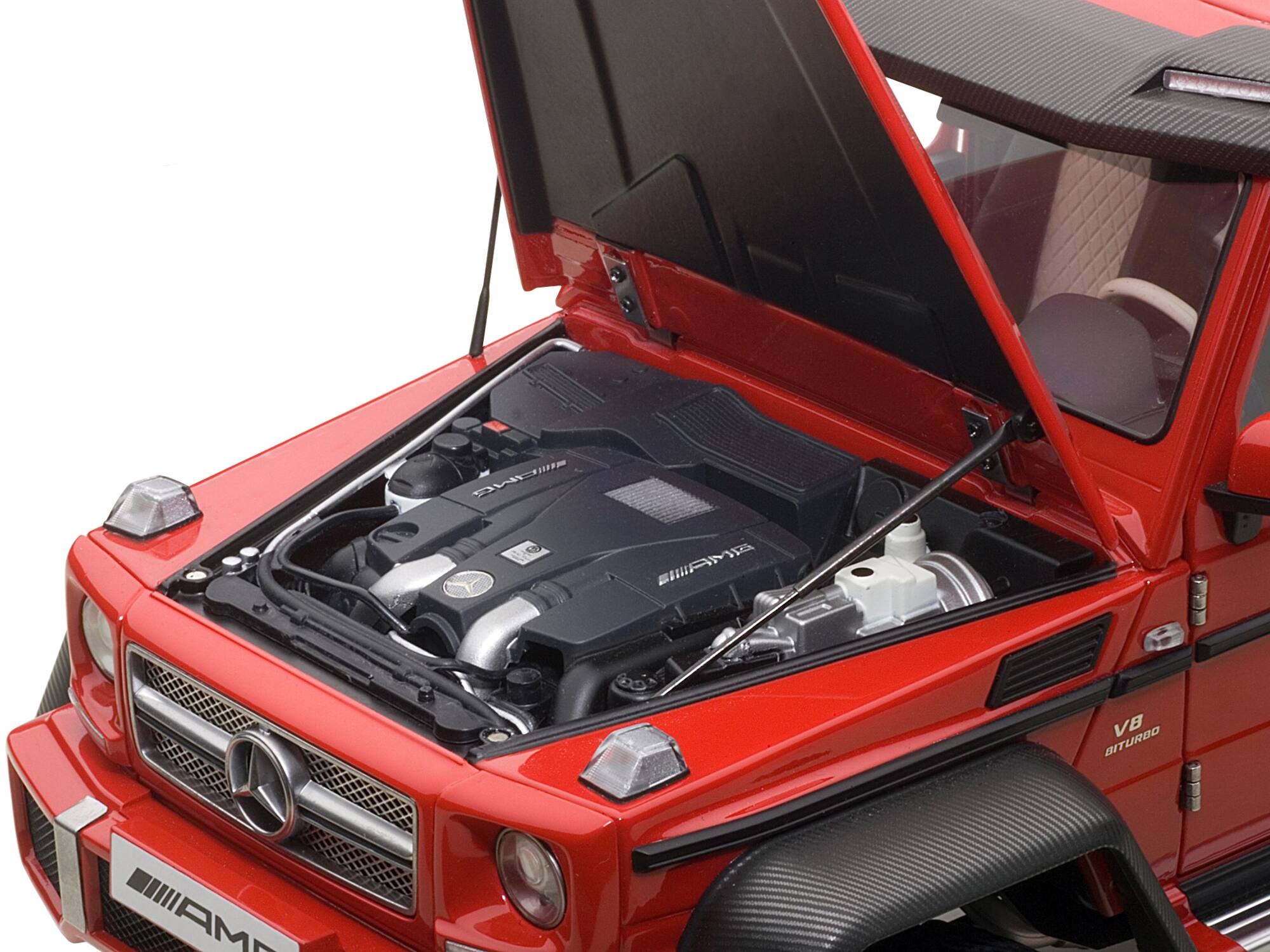 The text on the image reads:

- "AMG"
- "V8 BITURBO"