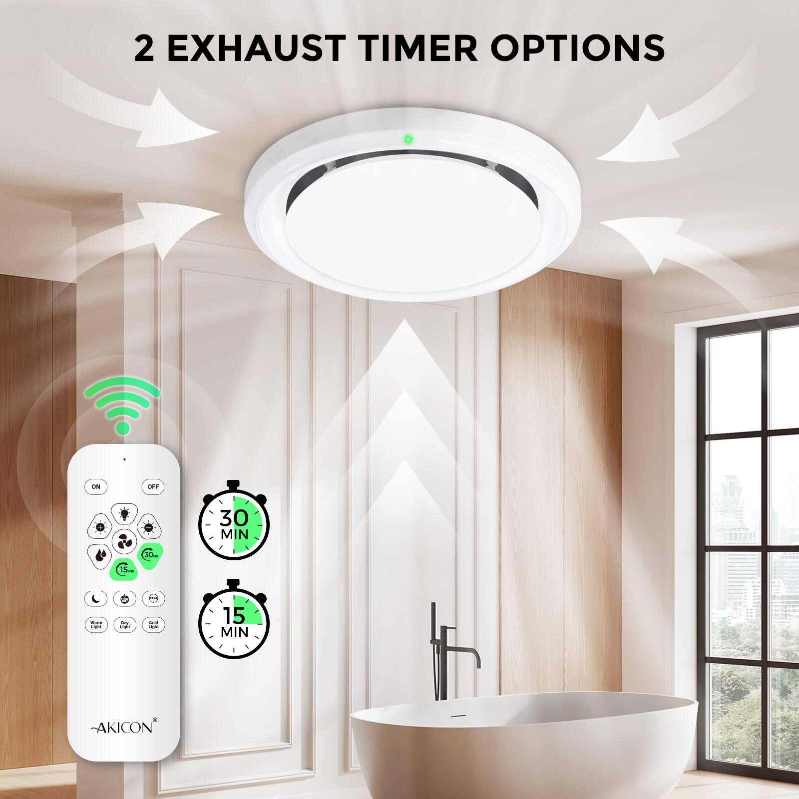 2 EXHAUST TIMER OPTIONS

30 MIN
15 MIN

AKICON