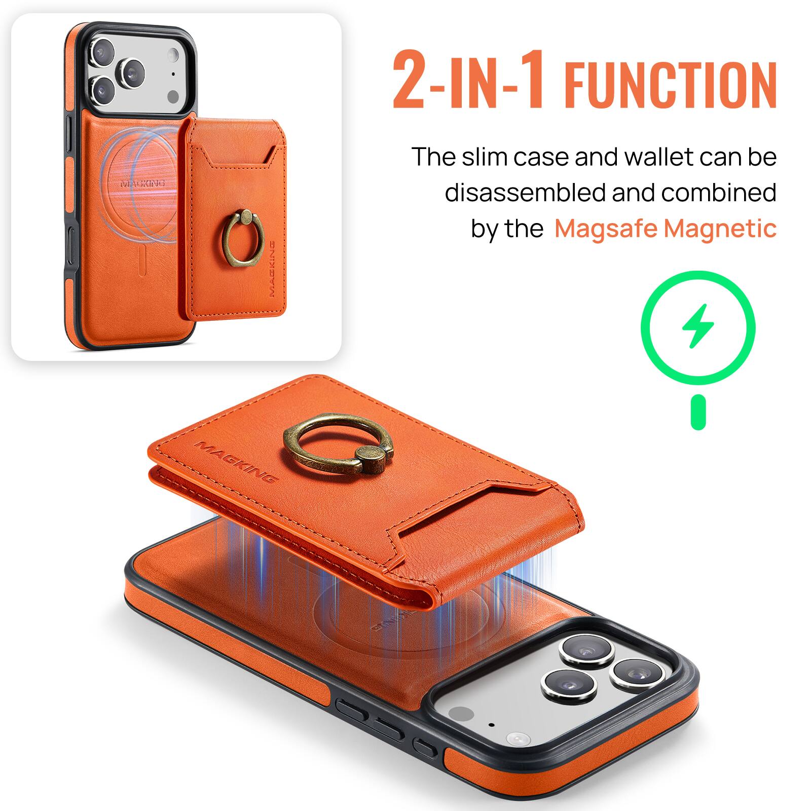VLA ACR MARKING 2-IN-1 FUNCTION

The slim case and wallet can be disassembled and combined by the Magsafe Magnetic