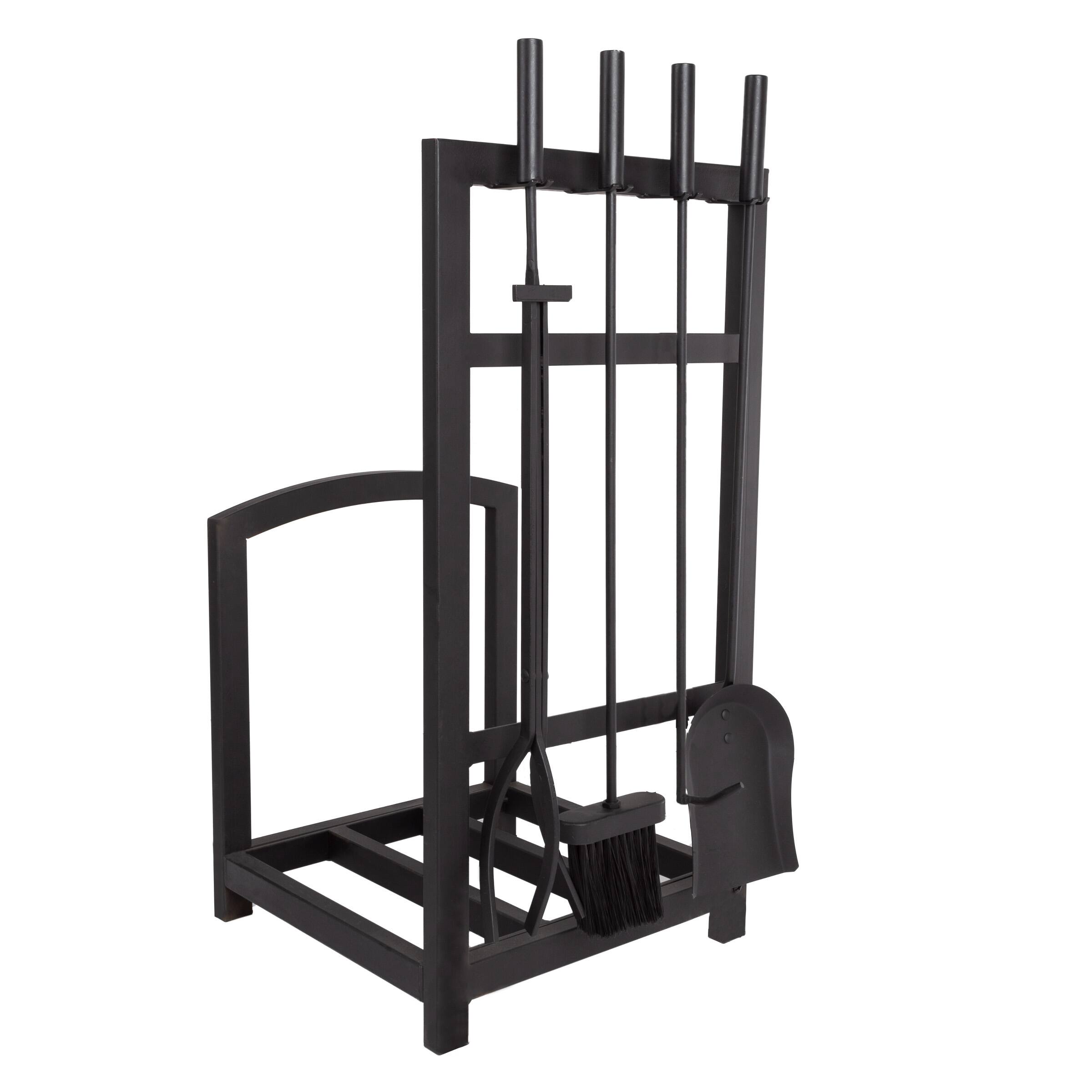 Front. Lavish Home - 5-Piece Firewood Rack Set.