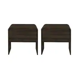 New Classic Furniture - Mara 2-Piece Wood End Table/Bedside Table in Walnut - Brown