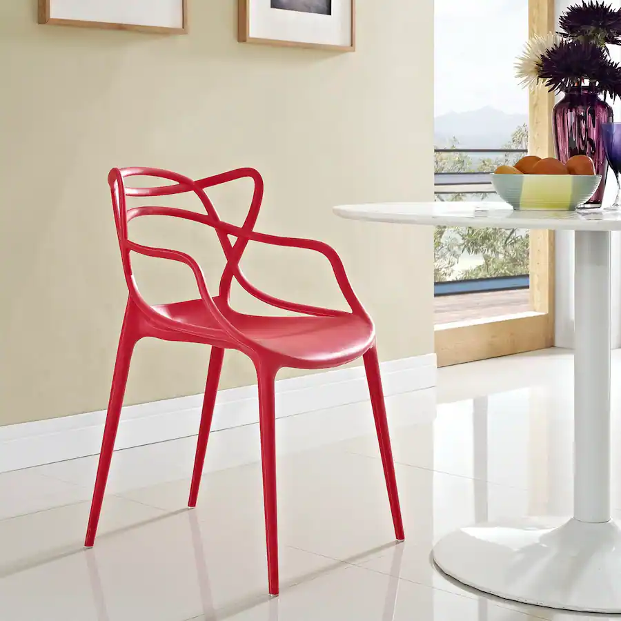 Modway Red Chair Entangled Dining Armchair by Modway Red EEI-1458-RED - Best Buy