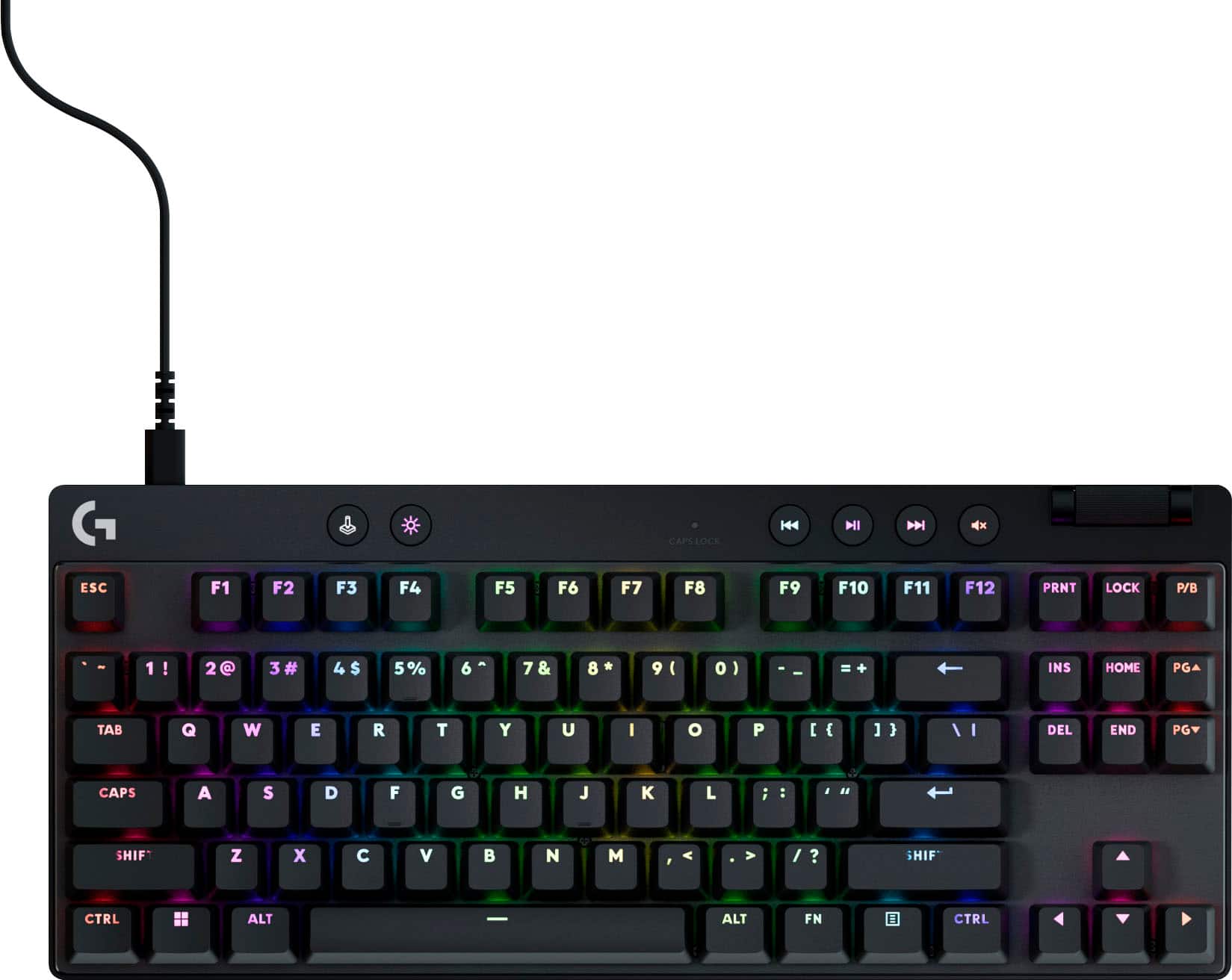 Logitech - PRO X TKL RAPID Wired Hall-Effect Gaming Keyboard with Magnetic Analog Switch and Customizable RGB Lighting for PC - Black