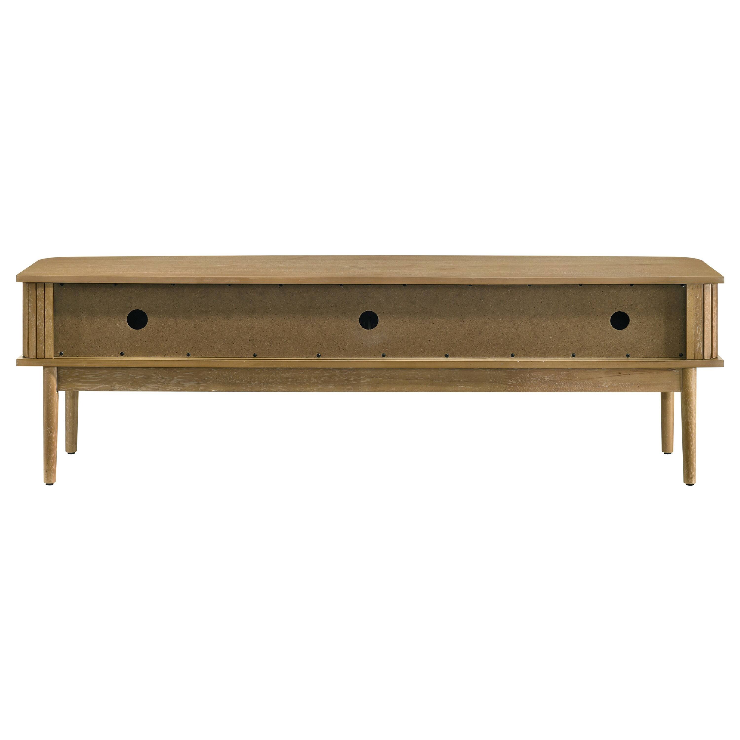Alt View 2. Manhattan Lane - Elora TV Stand Media Console with Reeded Doors, Brown Wood 71 Inch - Weathered Natural Brown.