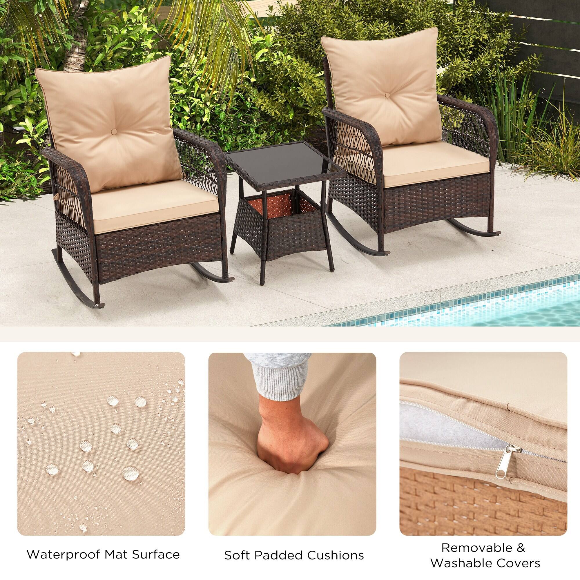 Waterproof Mat Surface  
Soft Padded Cushions  
Removable & Washable Covers