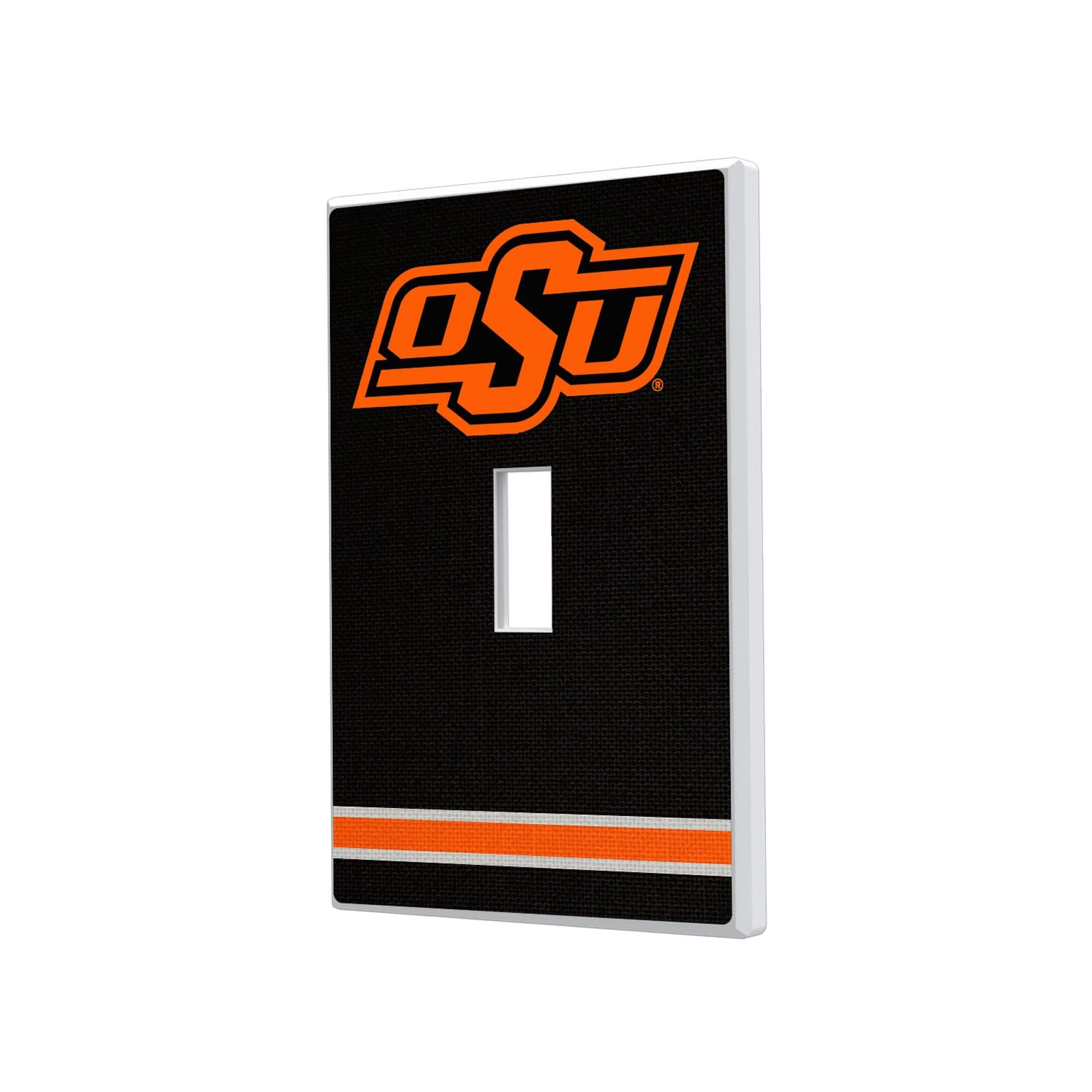 Keyscaper - Oklahoma State Cowboys Stripe Design Single Toggle Light Switch Plate - Multicolor