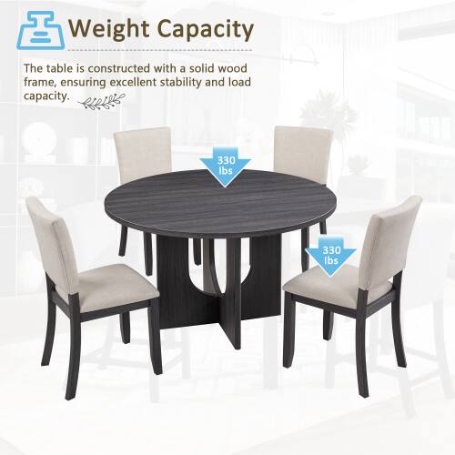 Weight Capacity

The table is constructed with a solid wood frame, ensuring excellent stability and load capacity. 330 lbs