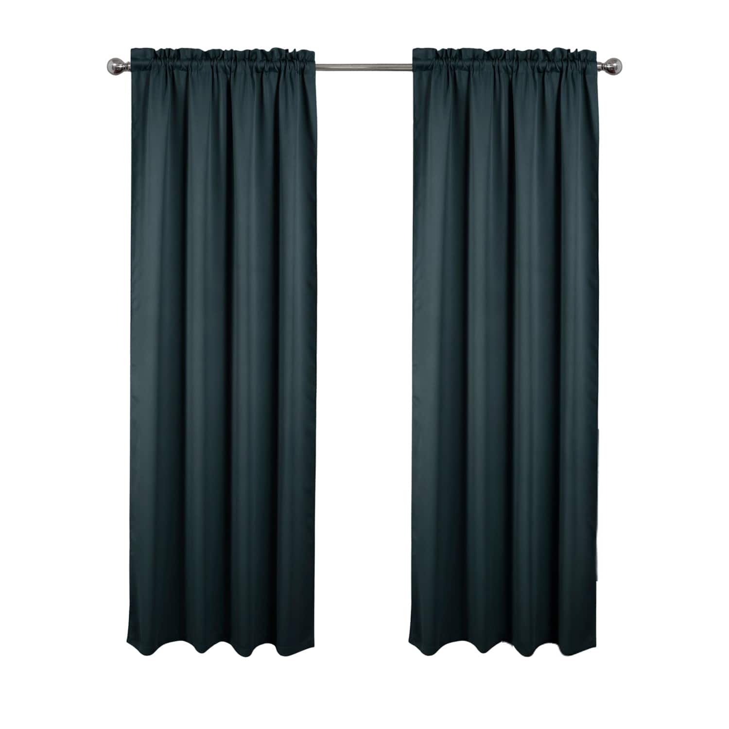 RT Designers Collection - 100% Polyester Twilight Blackout Rod Pocket Curtain Panel 54" x 84" Navy - Navy Blue