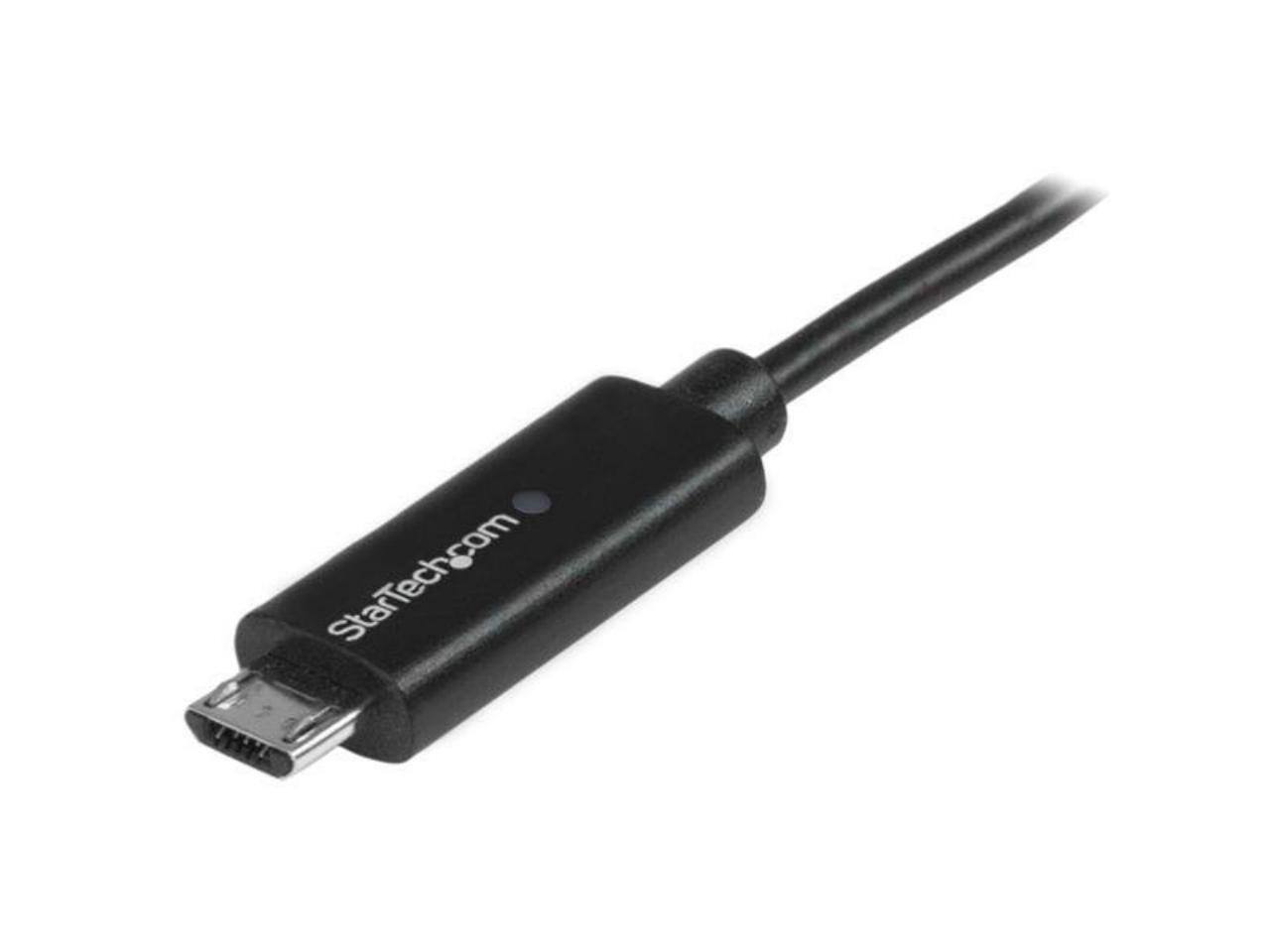 Alt View 2. StarTech.com - StarTech.com 1m 3 ft Micro-USB Cable with LED Charging Light - M/M - USB to Micro USB Cable.