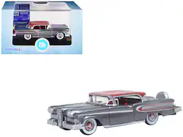 Oxford Diecast - 1958 Edsel Citation Top and Red Interior 1/87 (HO) Scale - Silver Gray Metallic With Ember Red