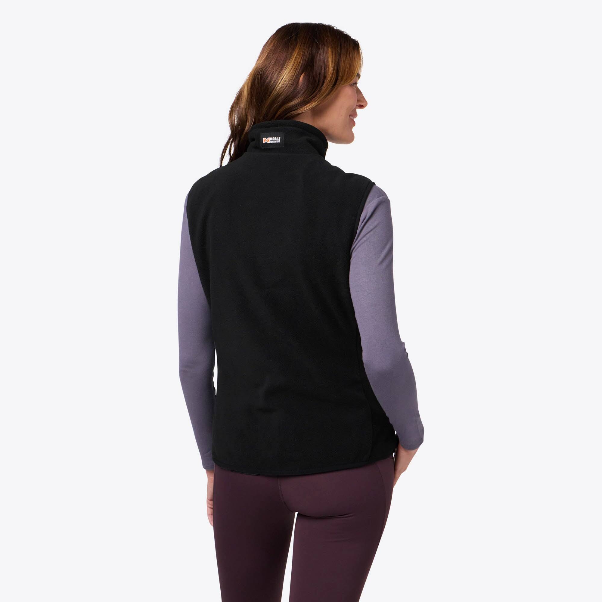 Back. Mobile Warming - Women's Trek Heated Fleece Vest - Black.