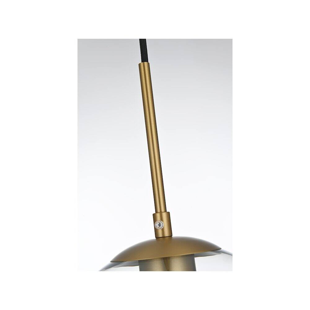 Alt View 3. Living District - Baxter 8 Inch Pendant Clear Shade in Satin Gold - Satin Gold And Clear.