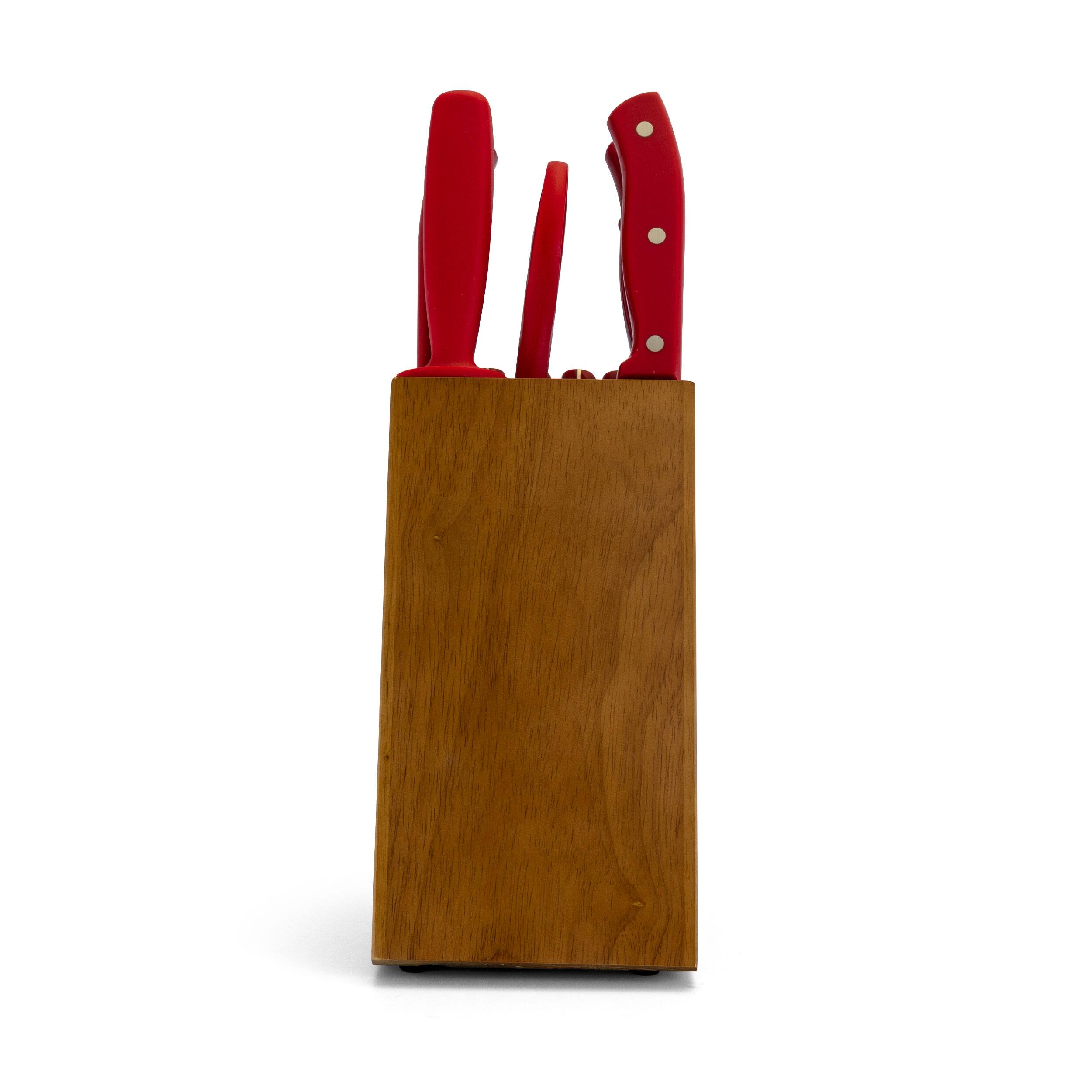 Alt View 3. Oster - Oster Evansville 14 Piece Stainless Steel Cutlery Set with Red Handles - Red.