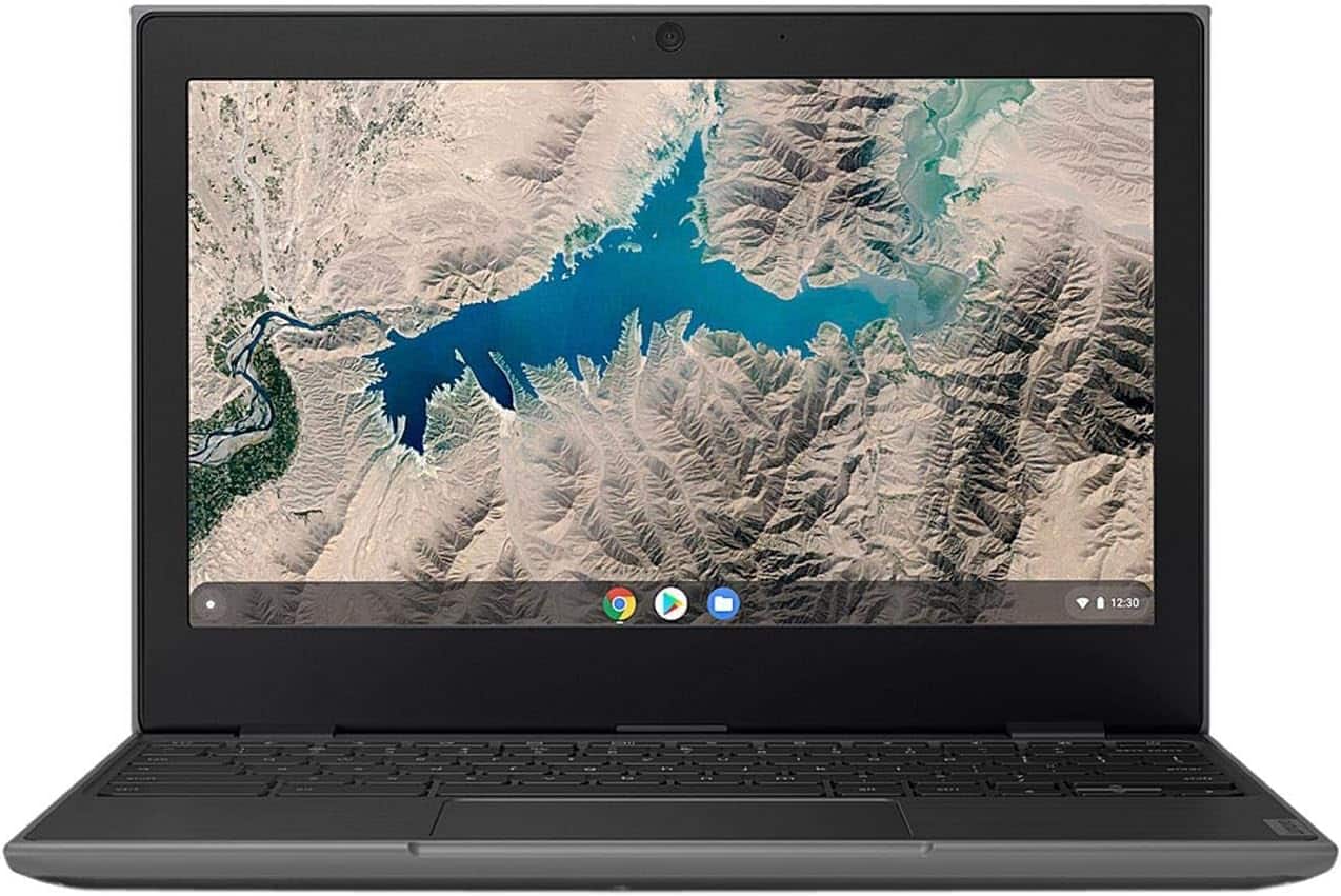 Front. Lenovo - Lenovo Chromebook 100e Gen 2 11.6" MediaTek MT8173C 4GB RAM 32GB eMMC - Black.