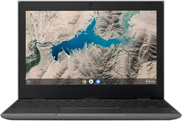 Front. Lenovo - Lenovo Chromebook 100e Gen 2 11.6" MediaTek MT8173C 4GB RAM 32GB eMMC - Black.