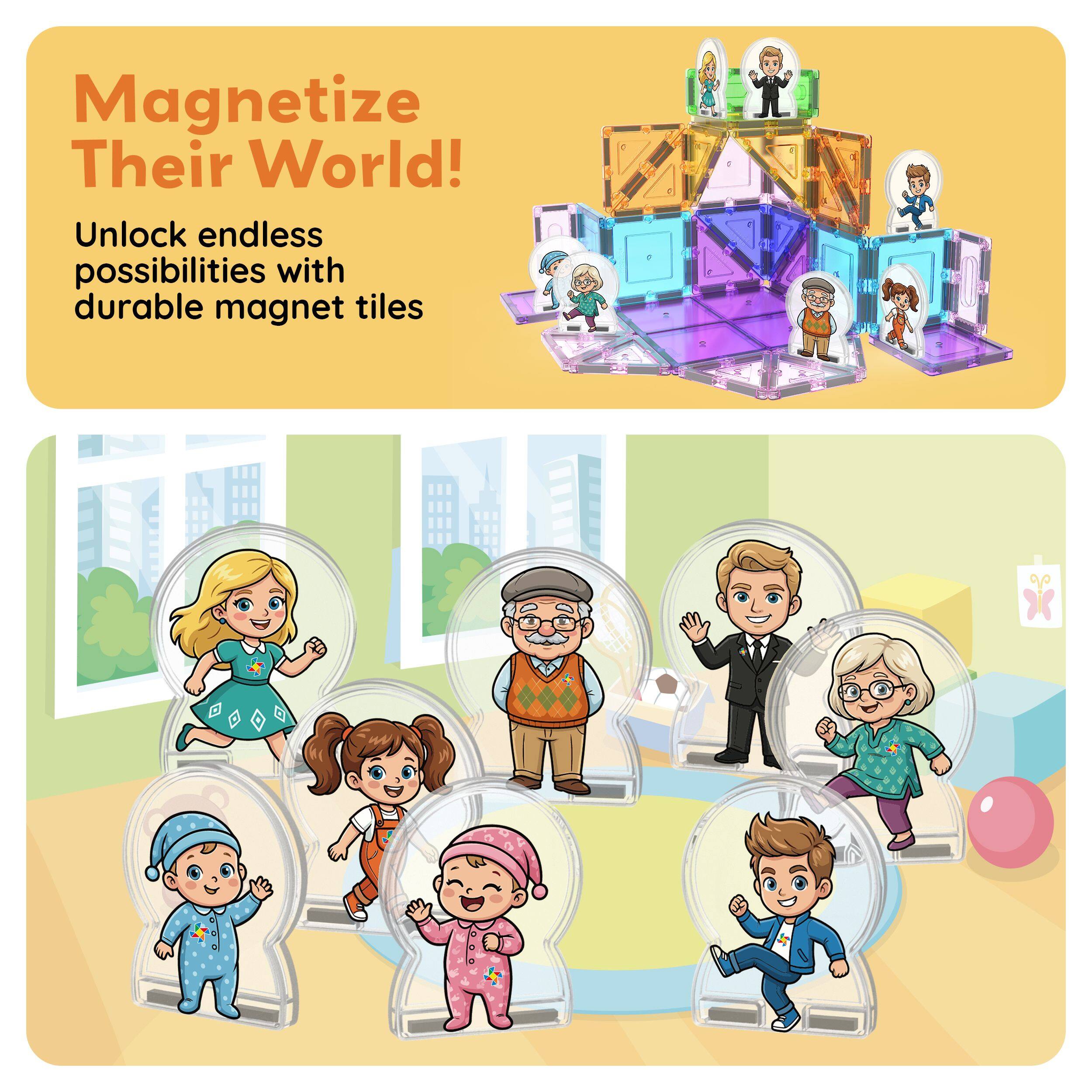 Magnetize Their World!  
Unlock endless possibilities with durable magnet tiles